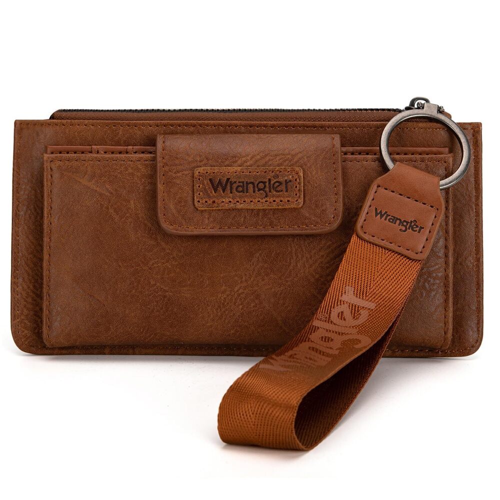 6097 X Wrangler Brown Wristlet Wallet Minimalist Clutch Wallet Rfid Card
